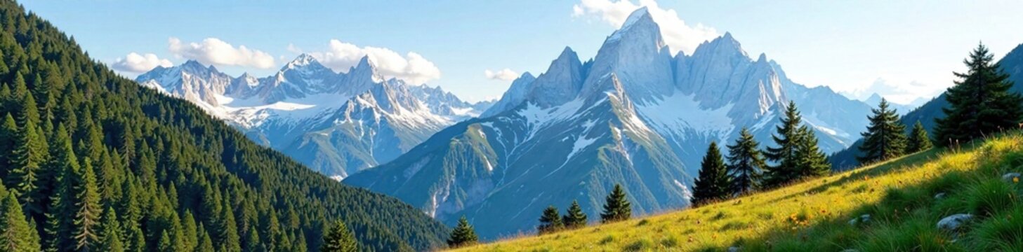 Alpine landscape with Marmolada's wall in Trentino Dolomites, trentino dolomiti, trees, mountain range
