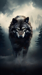 Dire Wolf - A Majestic Depiction of Extinct Canine Wilderness in Palaeolithic Era