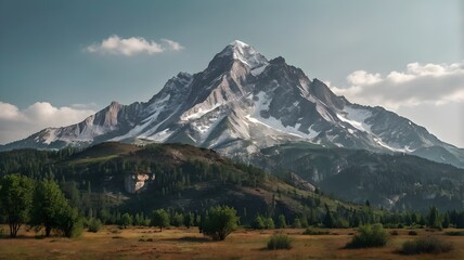 Mountain as a natural monument. Generative ai.