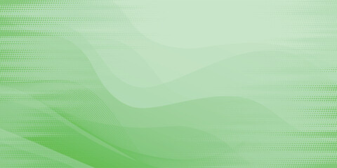 Abstract White and green wave wide banner background