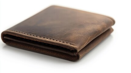 Obraz premium Minimalist Leather Wallet in Vertical Orientation