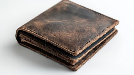 Rustic Leather Wallet with Aged Finish