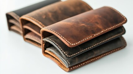 Elegant Leather Wallet with Contrast Stitching