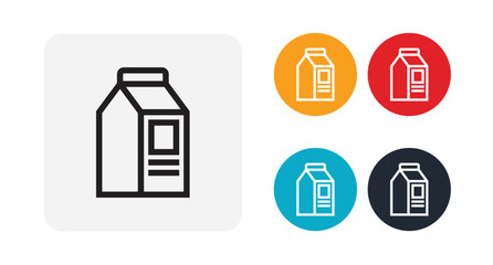 Milk box outline icon illustration isolated vector sign symbol