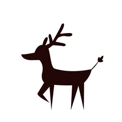 black and white deer icon vector illustration
