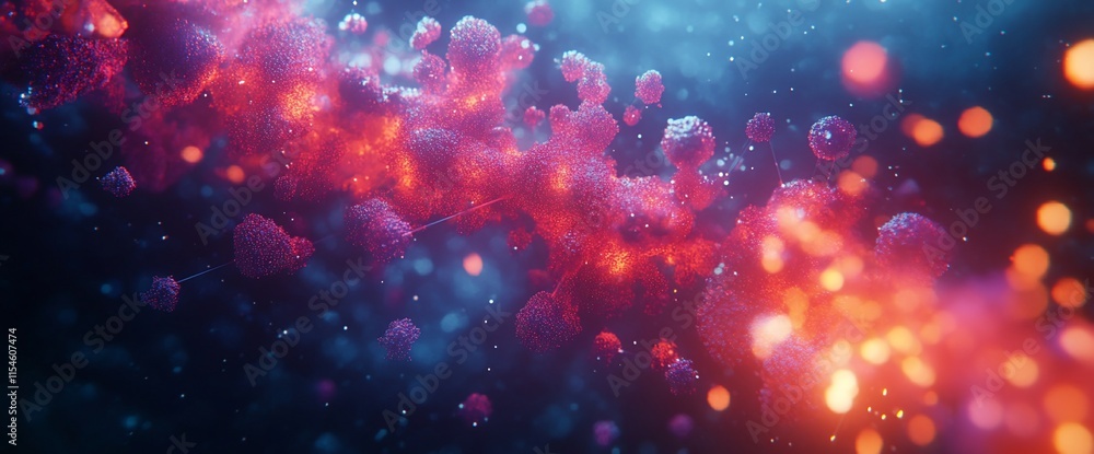 Aufkleber abstract representation of molecular structures in a cosmic environment.