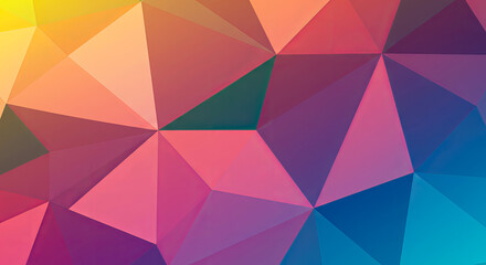 Obraz premium Dynamic Gradient Geometry: A Fusion of Vibrant Sunset Tones in a Modern Polygonal Abstract Design