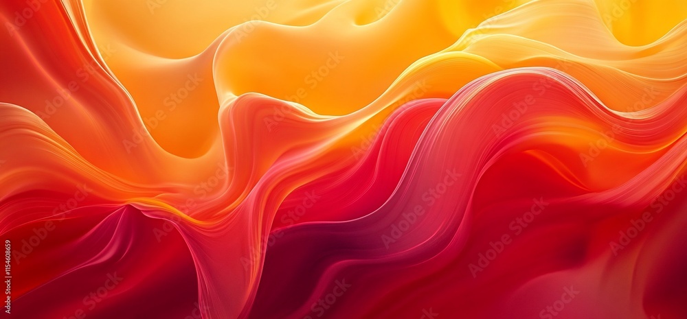 Poster abstract waves of vibrant colors blending seamlessly in a fluid composition.