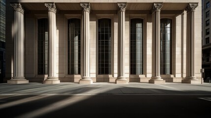 Fototapeta premium Federal Reserve building facade showcasing the iconic architecture and symbolic representation of economic stability and monetary policy in the United States. 