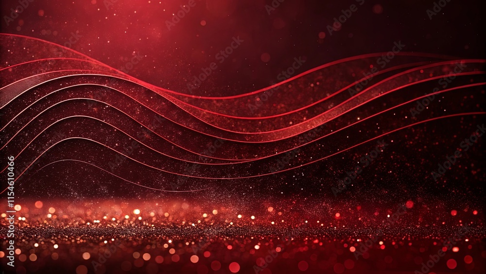Aufkleber a red wave with a lot of sparkles