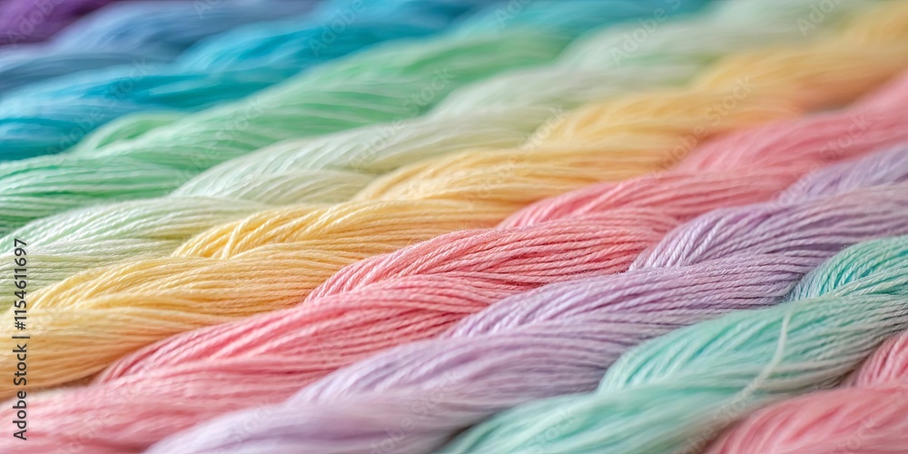 Aufkleber A row of colorful yarns are displayed in a rainbow pattern
