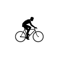 Obraz premium silhouette of a person riding a bicycle