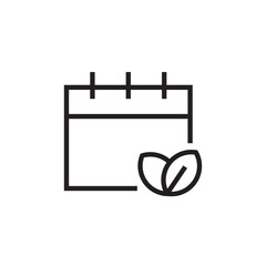 calendar leaves fresh icon outline vector eps