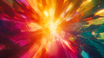 Obraz premium Colorful rays of light burst from a vibrant abstract background. 