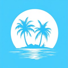 Concept of relaxation and tranquility, as the palm trees. Generative AI
