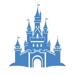 Obraz premium A castle with blue walls and a blue roof. Generative AI