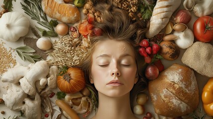 Campaign promoting a gluten-free diet for woman with celiac disease.