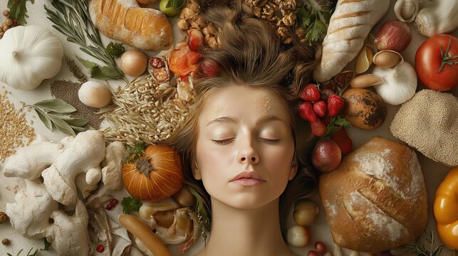 Campaign promoting a gluten-free diet for woman with celiac disease.