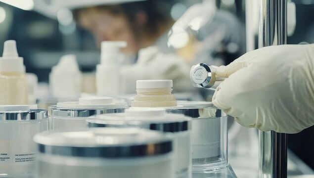 Cosmetics Manufacturing Process: A Close-Up View of Skincare Product Packaging
