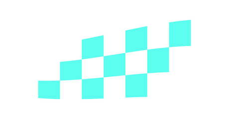 Fototapeta premium Y2K retro checker pattern. Abstract geometric icon with a flat aesthetic. Modern shape evokes nostalgia for the 90s, perfect for trendy decoration or as a stylish shape.