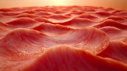 Abstract red wavy texture.