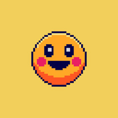 Pixel art Smiley Face game asset design