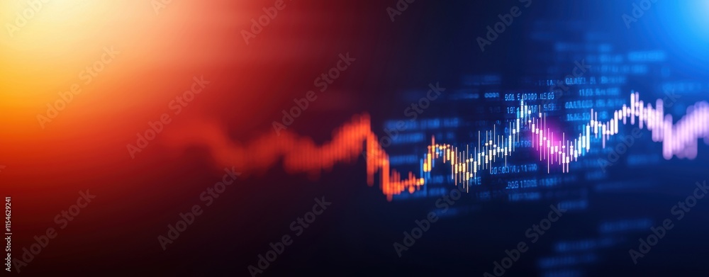 Poster dynamic stock market data visualization digital world map abstract