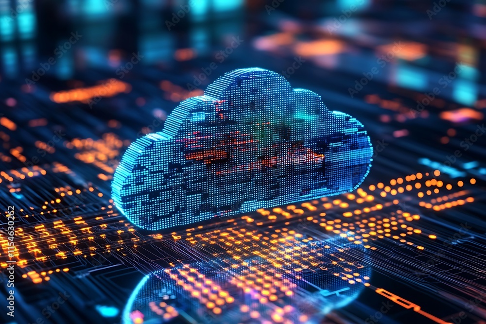 Poster cloud computing technology, data storage, digital network