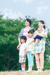 ５人家族のポートレート