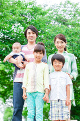 ５人家族のポートレート