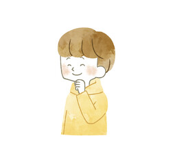 Obraz premium 笑顔の男性-水彩