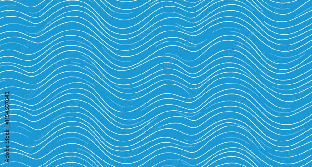 Poster seamless wave pattern with thin lines, seamless pattern with blue waves. abstract light blue backgro
