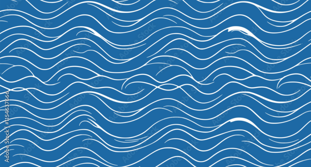 Poster seamless wave pattern with thin lines, seamless pattern with blue waves. abstract light blue backgro