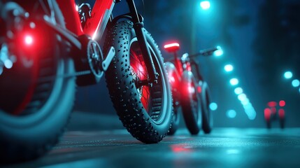 Obraz premium Illuminating power, a closeup of motorcycle's red light