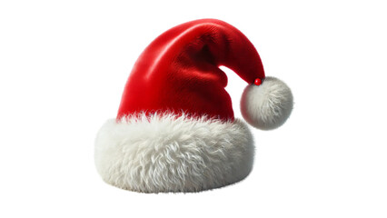 Red Santa hat isolated on transparent background