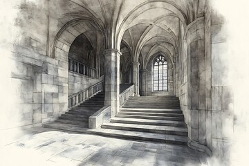 Historic Medieval Architecture Reconstruction with Elegant Arches