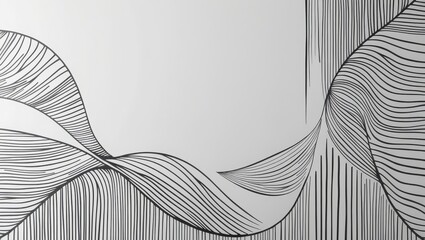 Abstract grayscale line art depicting flowing organic forms