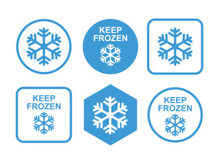 Keep Frozen Vector Sign for Package. Labels for frozen product isolated on white background.