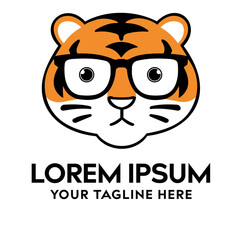 
Cartoon tiger with glasses