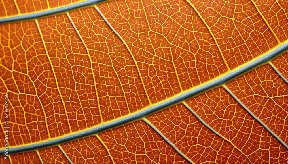 Aufkleber close-up of a detailed leaf texture with intricate veins and background patterns captured in high re