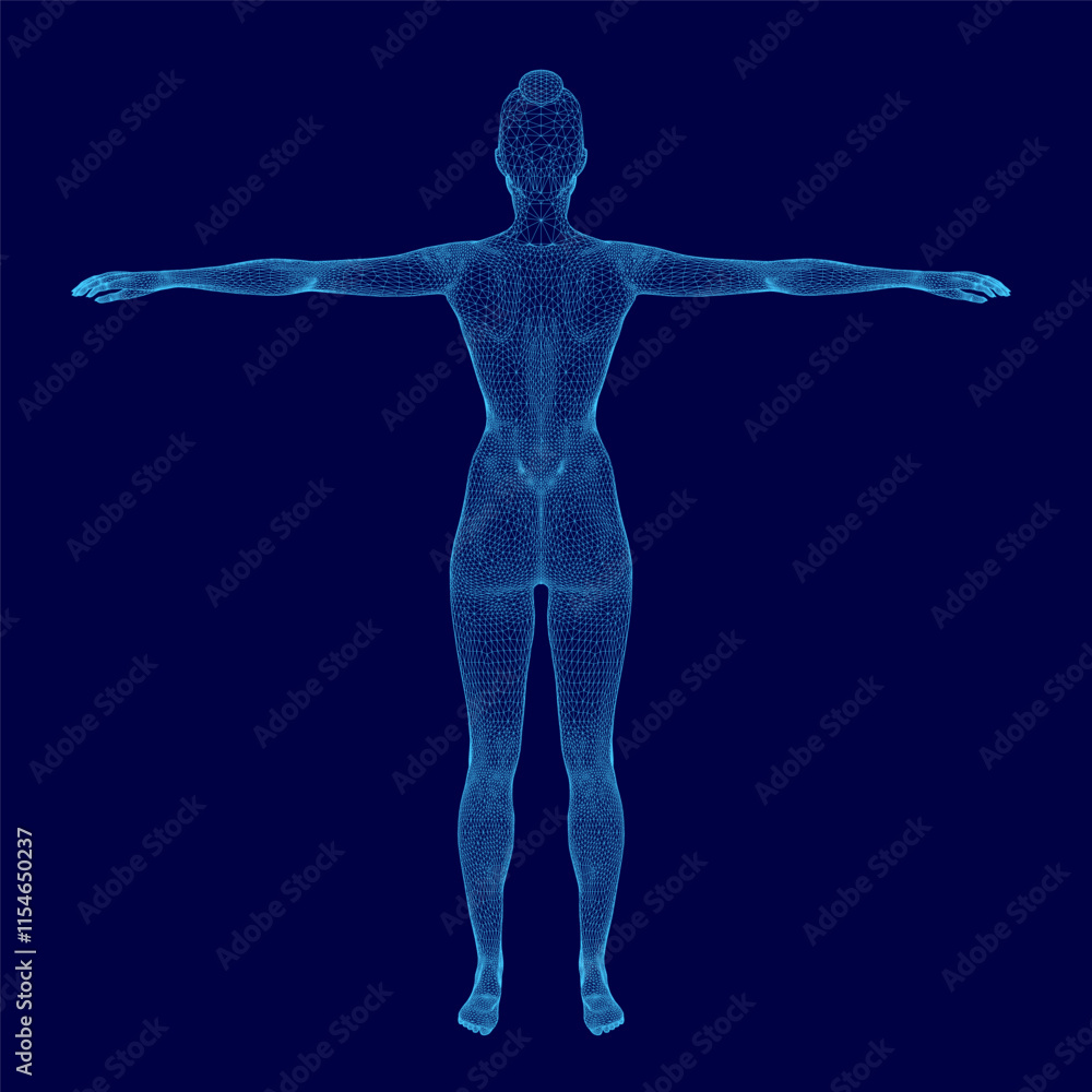 Aufkleber woman's body is shown in a blue color scheme. the image is a computer-generated rendering of a human