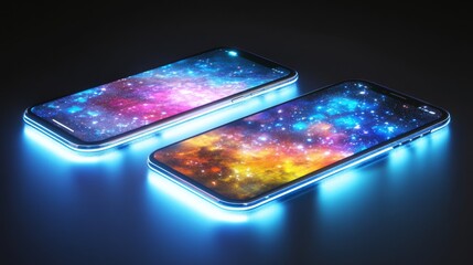 Futuristic Devices with Glowing Effects and Abstract Design