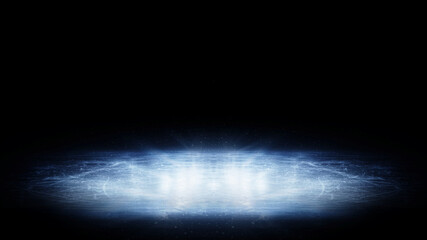 Ice. Glow on ice. Realistic ice and snow on dark background. Beautiful ice background. Winter background. Reflection. 3D rendering © Ruslan Shevchenko