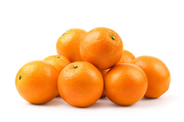 Fresh oranges isolated on white background. Clipping path.