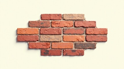 Obraz premium A section of rustic, multi-hued brickwork against a neutral backdrop, showcasing the intricate textures and color variations of the aged bricks.