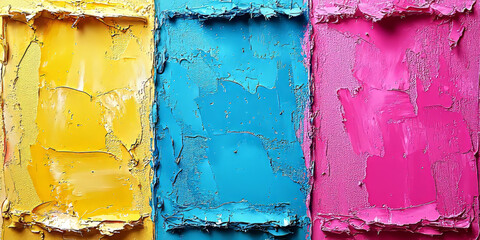  Vibrant Color Palette of Yellow, Blue, and Pink Textures
