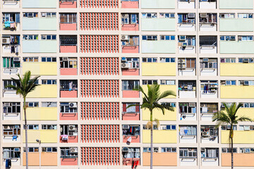 Choi Hung Estate, Rainbow Colour Building in Hong Kong