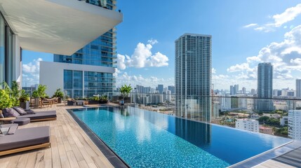 Luxury Rooftop Infinity Pool with Stunning Cityscape