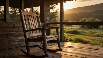 wooden rocking chair