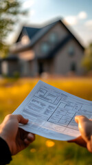 Naklejka premium Document and New House